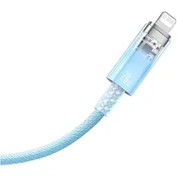 Кабель Baseus Explorer Series Fast Charging Cable with Smart Temperature Control Cable Type-C to Lightning 20W 1m CATS010203 Blue - мініатюра 3