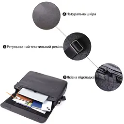 Чоловіча сумка-портфель для ноутбука із зернистої натуральної шкіри Tony Perotti 20864_1 (6036-38 nero) чорна - мініатюра 4