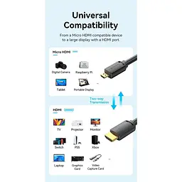 Кабель Vention HDMI-microHDMI 2 м (AGIBH) - мініатюра 9