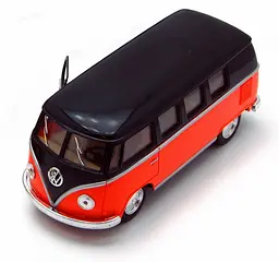 Автобус іграшковий Volkswagen T2 BUS Kinsmart KT5376W інерційна Червоний
