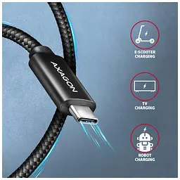 Дата кабель USB-C to USB-C 3.0m USB 2.0 PD 240W 5A black AXAGON (BUCM2-CM30AB) - мініатюра 5