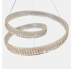 Підвісна кришталева LED-люстра Artlight 555-800GD з переплетеними кільцями, золото, 170 Вт, від 20-30 м² - мініатюра 5