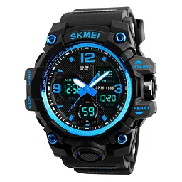 Наручний годинник чоловічий Skmei 1155 Blue, 1155BBU (12276) - мініатюра 2