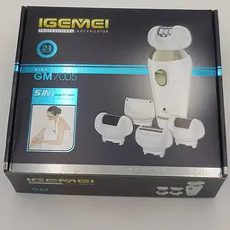 Епілятор 5 в 1 з насадкою бритва та пемза електробритва жіноча Gemei GM 7005 білий - мініатюра 5