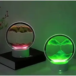 Нічник настільний із рухомим піском та 3D ефектом декоративная лампа - мініатюра 2