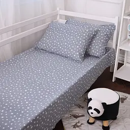 Постільна білизна MirSon 012 Grey Stars Фланель 2 x 160 x 220 Сімейний Євро (2200009653155) - мініатюра 2