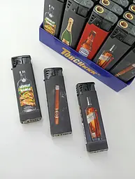 Запальничка турбо DRINK KKK 916 з принтами (50 шт/уп.)