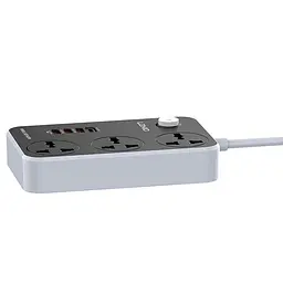 Мережевий продовжувач-фільтр LDNIO SC3412 POWER (3 х розетки 3 х USB) чорний - мініатюра 5