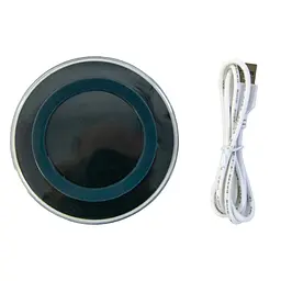 Бездротовий зарядний пристрій Wireless Charger A1, круглий, чорний, настільна підставка для телефону
