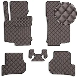 Килимки в салон для Volkswagen Golf VI 2008-2012 Екошкіра Коричневие 5 шт (Rombus)