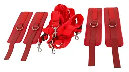Бондажний набір Bad Kitty Naughty Toys Bed Restraints 5 шт. червоний - мініатюра 5