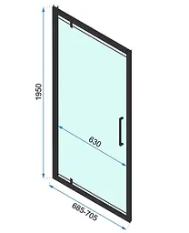 Душова кабіна Rea Rapid Swing 70x90 black REA-KPL-009947, Чорний матовий, Універсальна, прозрачний, Чорний матовий - мініатюра 6