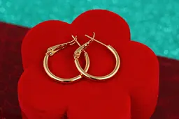 Сережки кільця Xuping Jewelry гладкі 2 см золотисті