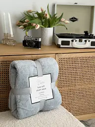 Плед Dushka Home Велюровий 21792 200х230 см світло-сірий - мініатюра 4
