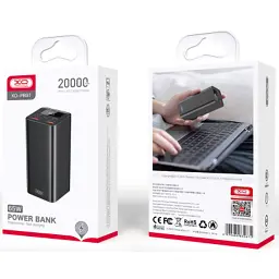 Батарея універсальна XO 20000mAh, PD/65W for laptop, QC/22.5W, black (PB97_Black) - мініатюра 3