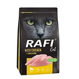 Сухий корм для дорослих кішок Rafi Cat з куркою 7 кг