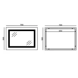 Дзеркало Mixxus Light MR01-70x50 (годинник, LED-підсвічування, антизапотівання) MI6000 - мініатюра 2