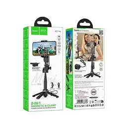 Селфі-монопод HOCO K27 Pro Magic mini live broadcast stand(pull clip+magnetic focusing version) Black (6942007668743) - мініатюра 2