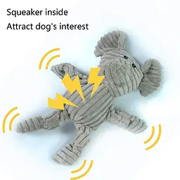 М'яка іграшка для собак PetLike Squeaky Grey Elephant - мініатюра 4