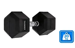 Гантель шестигранна Thunder 20 кг (HEXAGONAL-DUMBBELLS-20KG) - мініатюра 2
