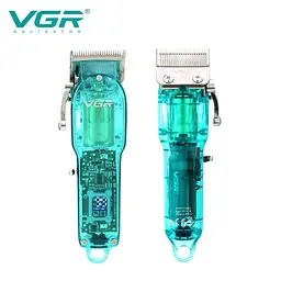 Професійна машинка для стрижки VGR Professional Clipper Transparent Green V-660 - мініатюра 2