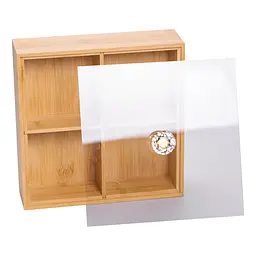 Менажниця бамбукова квадратна з кришкою 22*22*8 см Yiwu HB-40-2 - мініатюра 3