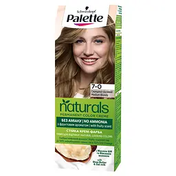 Стійка крем-фарба для волосся Palette Naturals 7-0 середньорусий без аміаку 110 мл