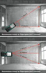 Лазерний далекомір Mileseey S6 40 м, лазерна рулетка - мініатюра 5