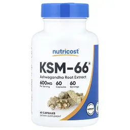 Екстракт кореня ашваганди Nutricost KSM-66 Ashwagandha Root Extract 600 мг 60 капсул
