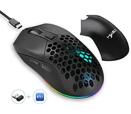 Миша бездротова HXSJ Т28 з акумулятором та RGB підсвічуванням 2,4G+Bluetooth Black - мініатюра 2