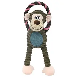Плюшева іграшка для собак Shape Squeaky Dog Plush Toy - Green Monkey