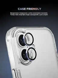Захисне скло для камери Apple iPhone 17, Supreme BI, синій колір, з рамкою, глянцеве скло для захисту лінз, протиударне, прозоре, з клейовим шаром по контуру, не впливає на якість фото, ArmorStandart (ARM86445) - мініатюра 6