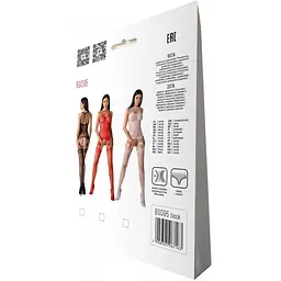 Бодістокінг з безліччю бретелей Passion BS095 One Size, Black, імітація пояса та панчіх, з доступом - мініатюра 7