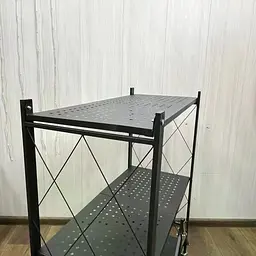 Складна полиця-стелаж із нержавіючої сталі на коліщатках 87×34×87 см - мініатюра 5