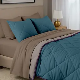 Покривало Cosas OCEAN SAND CS5 200х230 см стьобане двостороннє на ліжко та диван (Blanket_68Sky_84Quartz_kt_95Aurora_200x230) - мініатюра 3