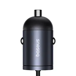 Автомобільний зарядний пристрій Baseus Tiny Star Mini Car Charger (C+C Cable Included) 30W чорний C00035001121-00 - мініатюра 5