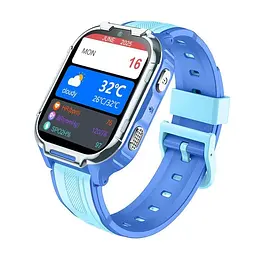 Дитячий смарт-годинник Lemfo D55, 4G GPS Wi-Fi SIM синій - мініатюра 2