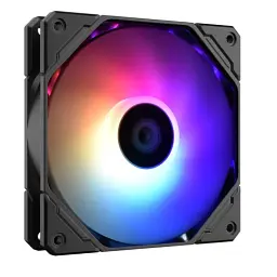Вентилятор 120 мм, ID-Cooling TF-12025-PRO ARGB TRIO, Black (3 шт), 120x120x25 мм, ARGB підсвітка, 500-1800 об/хв, 35.2dB(A) max, 4-pin (PWM) / 3-pin (ARGB) - мініатюра 2