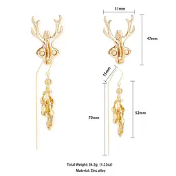 Затискачі для сосків LOCKINK SEVANDA Stag Adjustable Nipple Clamps, золотисті, зі знімними підвісками - мініатюра 2