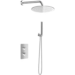 Душова система Kohlman Axel 30 chrome з термостатом + BOX прихованого монтажу KPL-QW432A30, Хром