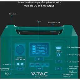 Зарядна станція V-TAC / 300 Вт / 288 Вт/ч / LiFePO4 (VT-303N) UA - мініатюра 6