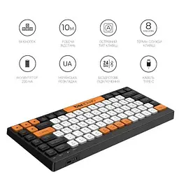 Клавіатура OfficePro (SK955B) Wireless/Bluetooth Black (SK955B) - мініатюра 10