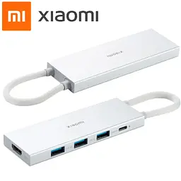 Мультипортовий адаптер Xiaomitype-c 5 in 1 Docking Station BHR6812CN White - мініатюра 5