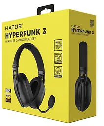 Навушники бездротові Hator Hyperpunk 3, Black, Bluetooth / USB 2.4GHz, мікрофон, ANC, динаміки 40 мм (Hi-Res) з неодимовим магнітом, 750 mAh (ESH15) - мініатюра 6