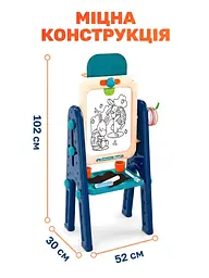 Дитячий ігровий центр 4в1: Двосторонній мольберт для малювання з магнітною дошкою, баскетбольне кільце, м'яч і кільцеброс для - мініатюра 9