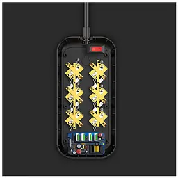 Мережевий фільтр живлення ColorWay CW-CHE64B, 6 розеток/4USB Black (CW-CHE64B) - мініатюра 2