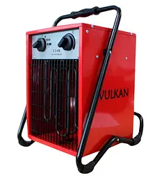 Електричний тепловентилятор Vulkan 3,3 кВт, площа обігріву 25 кв.м., червоний, підлоговий, (SL-TSE-33C)
