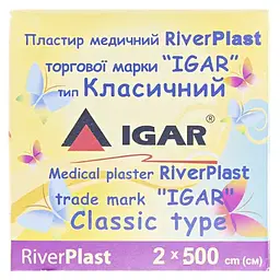 Пластир катушка медичний Igar RiverPlast Класичний 2 x 500 см. Бавовняна основа - мініатюра 2