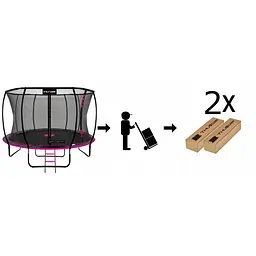 Батут із внутрішньою сіткою THUNDER Inside Ultra 12FT 374 см Black/Pink - мініатюра 11