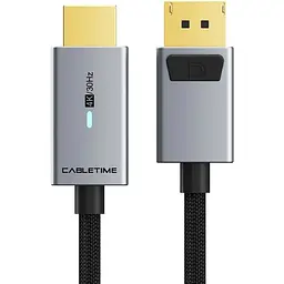Кабель DisplayPort To HDMI Cable, 4K/30HZ PVC with Nylon Jacket with LED